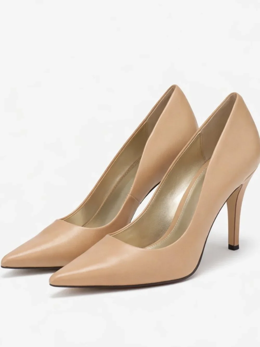 Nine West Freda Nude Pointed-Toe Leather Stiletto Pumps Classic Chic Business